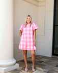 Checkered Mini Dress - Pink