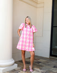 Checkered Mini Dress - Pink