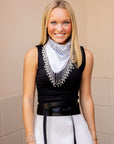 Pearl Fringe Bandana Scarf