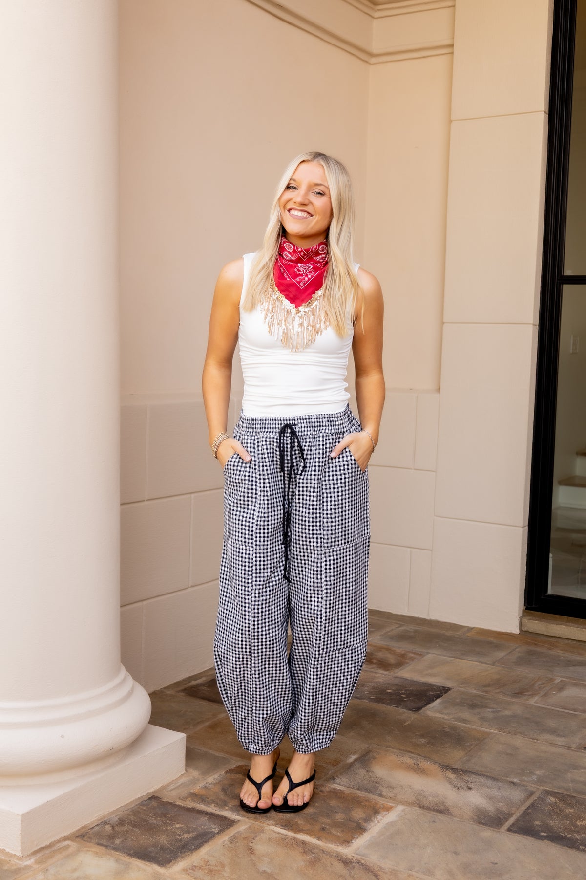 Sequin Fringe Bandana Scarf