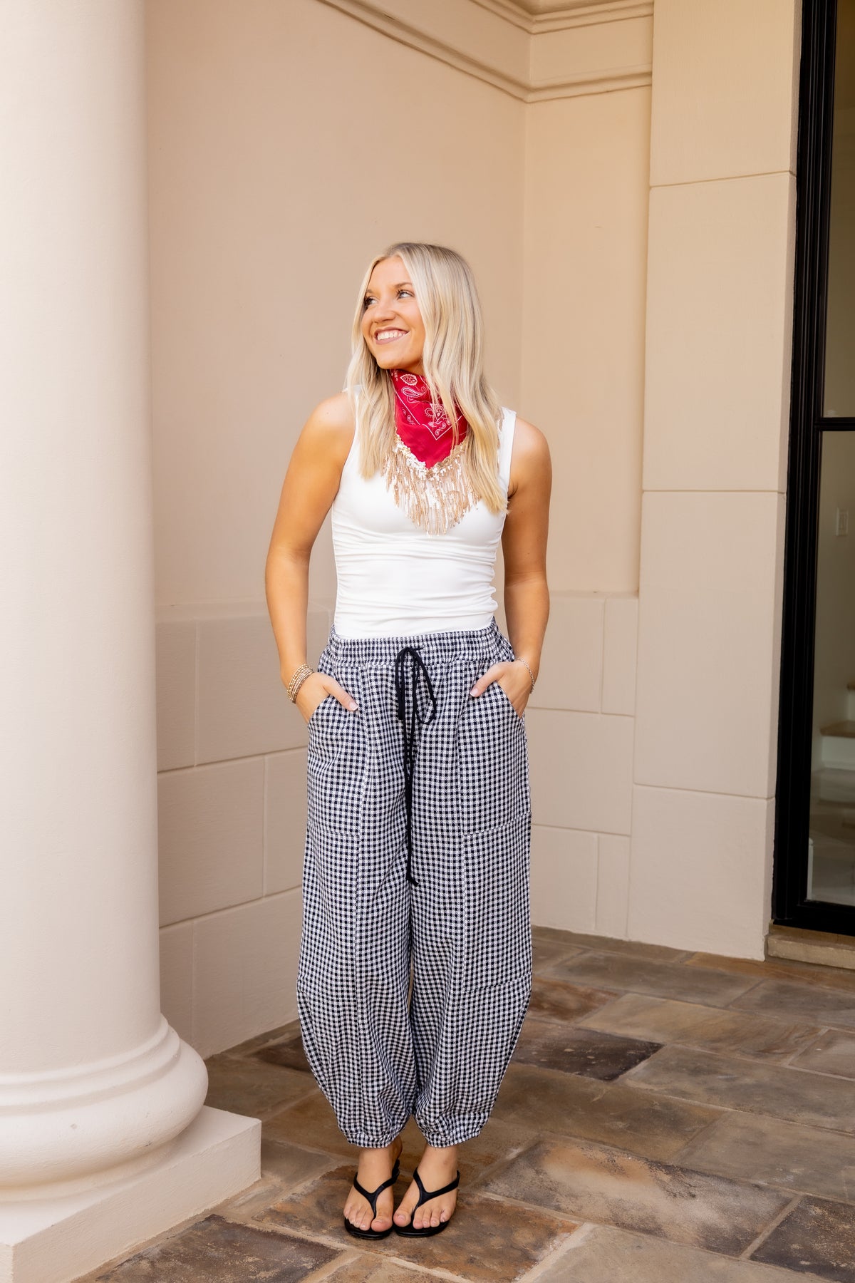 Sequin Fringe Bandana Scarf