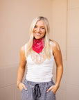 Sequin Fringe Bandana Scarf