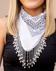 Pearl Fringe Bandana Scarf