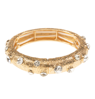 Textured Bracelet - Clear Stone