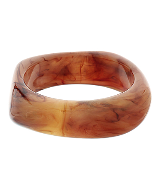 Square Bangle Bracelet - Brown