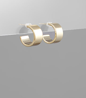 Brass Wide Hoops - Gold