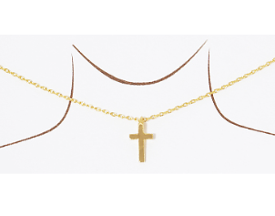 Cross Brass Necklace