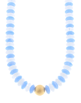 Rondelle Beads Necklace - Blue/Gold