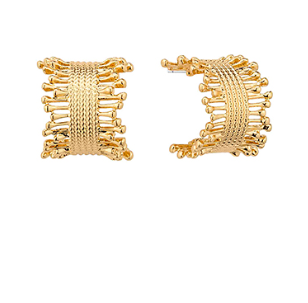 Textured Open Hoops - Gold