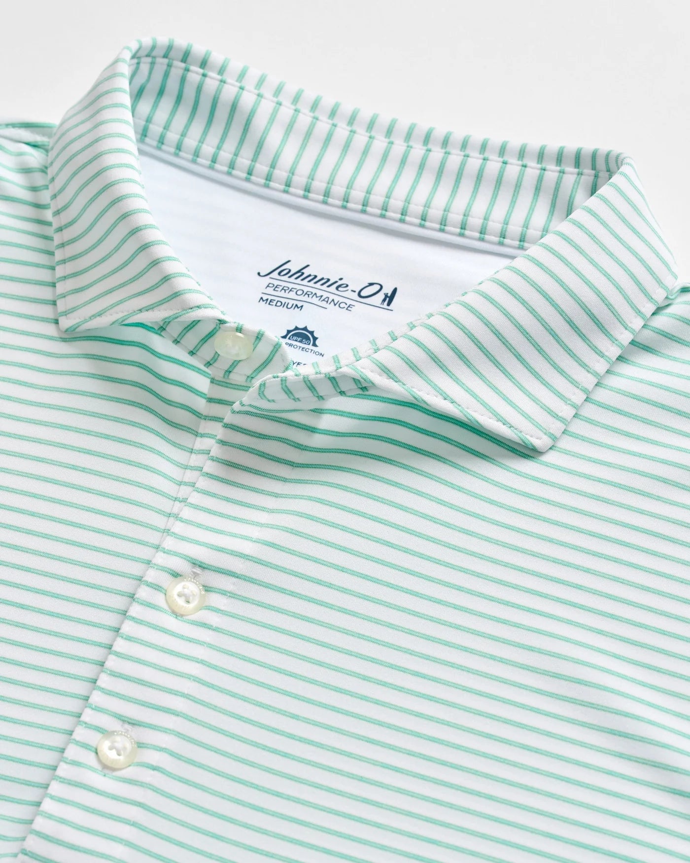 Johnnie-O Performance Jersey Polo - Michael Stripe - Cilantro