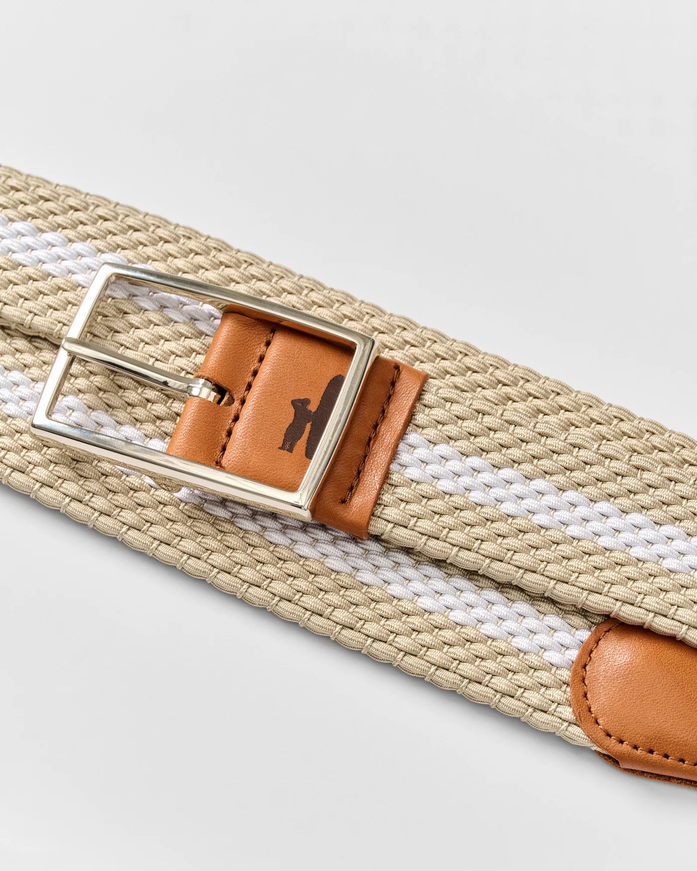Johnnie-O Reversible Stripe Belt - Light Khaki