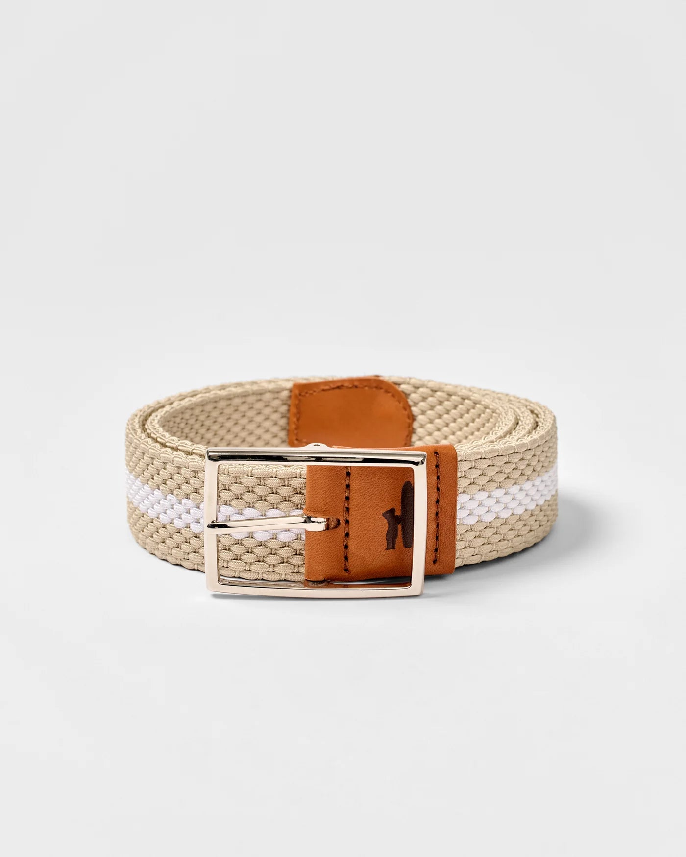 Johnnie-O Reversible Stripe Belt - Light Khaki