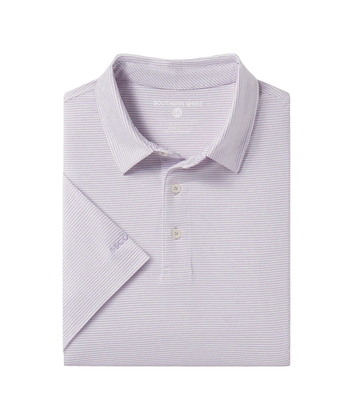 Southern Shirt Co. Heather Madison Stripe Polo - Orchid Petal