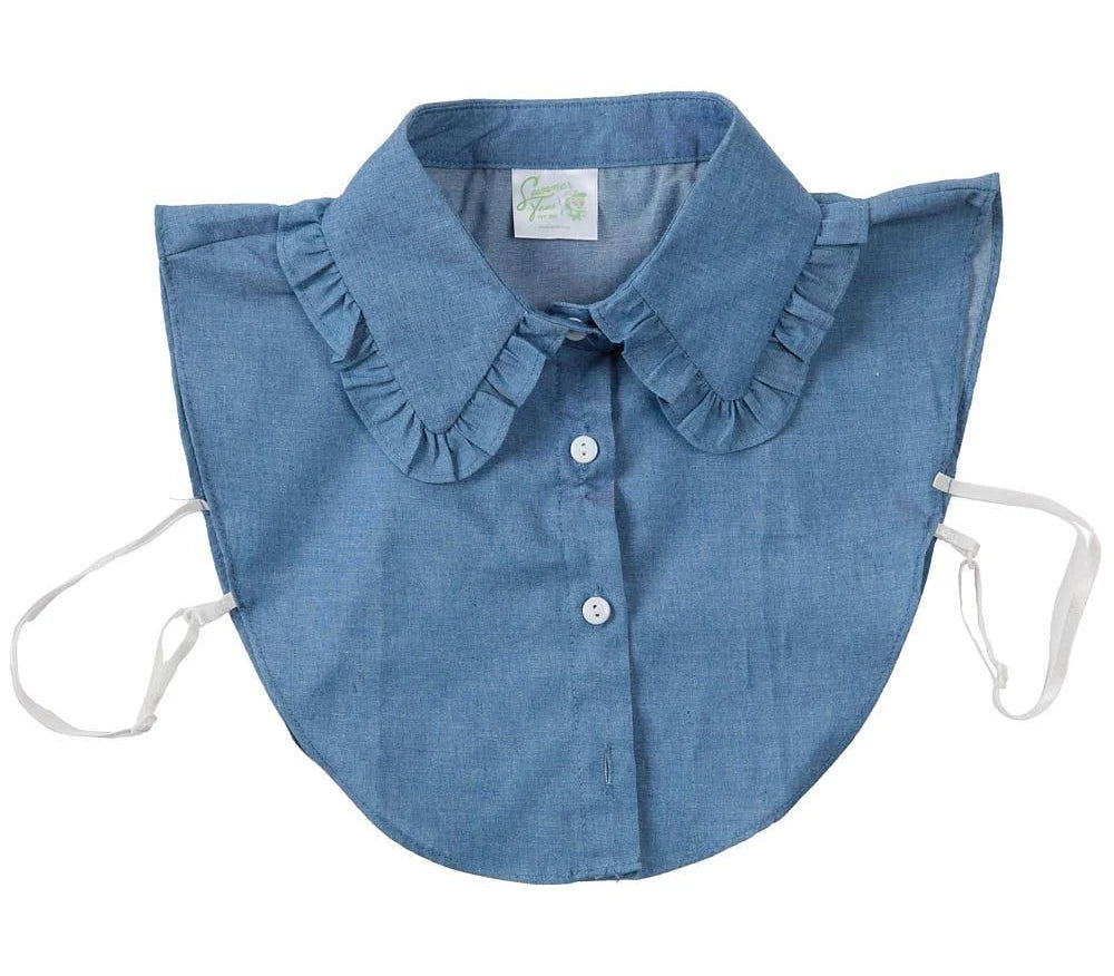Denim Ruffle Collar