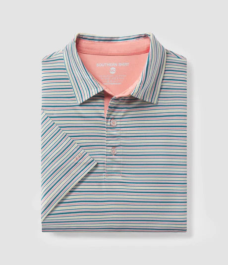 Southern Shirt Co. Sawgrass Stripe Polo - Biscay Bay